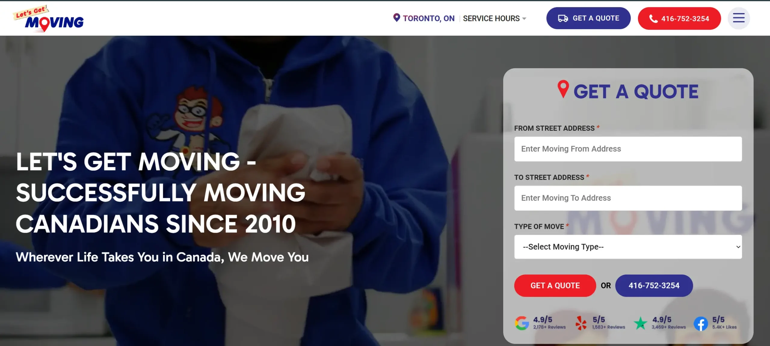 Website for moving companies